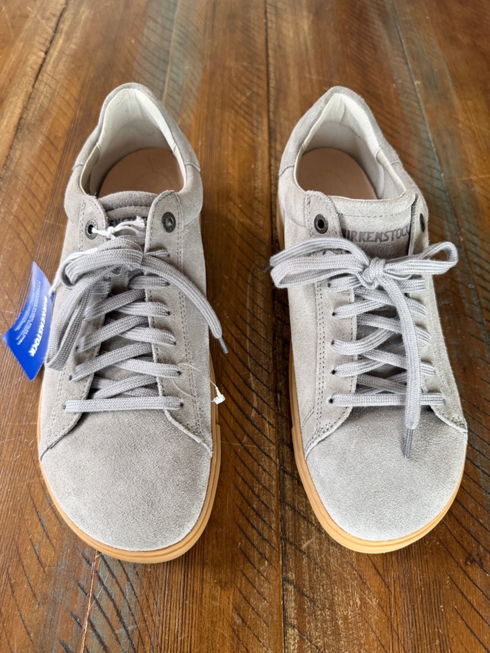 Women’s Birkenstock Ben Low Sneaker Shoe New Size 10 Stone Light Gray Suede - Picture 3 of 7